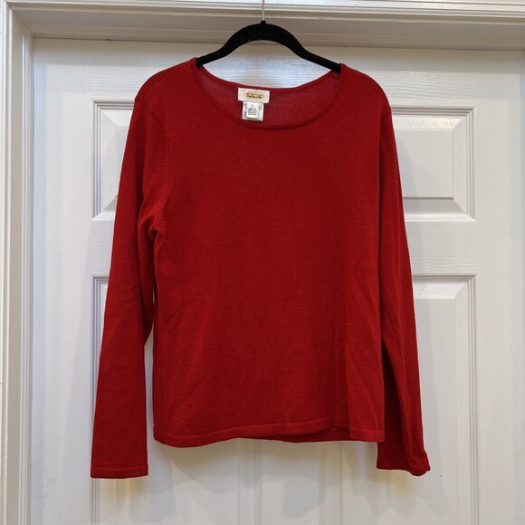 Talbots Sz Large L Sweater Metallic Red Wool Blend EUC Knit Sparkle Women - Picture 1 of 10